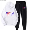 Heren Hoodies Sweatshirts Nieuwe Trapstar Gedrukte Sweatshirt Heren 15 Kleuren Warm tweedelig Loose Hoodie Sweatshirt+Trouser Set Hoodie Jogging Q230822