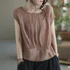 Women's Blouses Fashion O-Neck Spliced Folds Batwing Sleeve Blouse Clothing 2023 Summer Casual Pullovers Loose Commuter Shirt