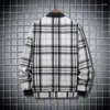 Herrjackor Ueteey 2023 Autumn Casual Plaid Fashion Sticked Shirt For Men Street Multi-Pockets Outwear Male Handing Coats Tops