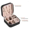 Storage Bags Mini Portable Box Jewelry Organizer Display Travel Zipper Case Boxes Earrings Necklace Displaying