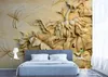 Tapeten im europäischen Stil 3D Stereoskopischer Reliefpapel Wallpaper Wohnzimmer El Luxus Hintergrund Wandmalereidekoration Dekor