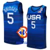 Print US Basketball 2023 World Cup 10 Anthony Edwards Jersey 7 Brandon Ingram 14 Walker Kessler 12 Josh Hart 6 Cameron Johnson 8 Paolo Banchero 13 Jaren Jackson Jr.