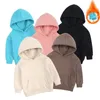 Hoodies Sweatshirts الأطفال ملابس الخريف والفتيان الشتوية الفخار هوديي طفل صغير في سن المراهقة سميكة من القطن الصوف القطن الصوف الفتيات الفتيات الصلبة 230821