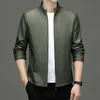 Men's Trench Coats Autumn And Spring Stand Collar Jacket Natural Leather Thin Section Plus Velvet Fashion Motorcycle Youth 230822