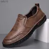 Sapatos de água homens sapatos de couro casual verão respirável anti-deslize resistente a desgaste do dedo redondo de dedão de dedos de dedos grandes sapatos de couro casual homens tênis hkd230822