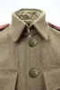 Jackets masculinos fizeram um casaco de lã caqui do estilo militar