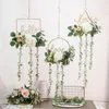 Decorative Flowers Nordic Upscale Artificial Wall Hanging Metal Ring Garland Wedding Decoration Wreath For Home El Window Door Display