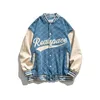 Herrjackor varsity jacka vintage män rutiga blå svart kvinnors bombplan baseball överdimensionerad amerikansk streetwear ytterkläder universitet 230821