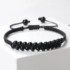 Strand 4mm 6mm de contas pretas foscas de 6 mm Bracelets homens homens manhas de corda de tamanho ajustável de tamanho ajustável Mulheres Pulseira de ioga de Mulheres