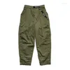 Pantaloni maschili 23ss kapital giapponese in stile giapponese pantaloni affusolati a pettirini di uomini e donne del petto militare verde