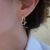Kolczyki stadnonowe szmaragdowy cyrkon francuski luksusowy zielony geometryczny geometryczny para biżuterii akcesoriów dla kobiet