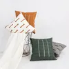 Kissen Nordic Style PU Decor Cover gestreiftes Gewebe weiß brauner Orangen Kissenbezug 45 cm Sofa Stuhl Bettauto