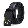 Belts Men Belt Metal Automatic Buckle Leather High Quality For Male Jean Pants Waistband Business Work Casual Strap