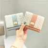 Mujeres Pasteles Luxury Cuero Multicolor Soportes de tarjetas de billetera corta Moldias de diseño de bolsillo clásico único bolso corto