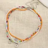 Naszyjniki wiszące 3pcs/zestaw zewnętrznych banków kolorowe koraliki dla kobiet vintage kwiat gwiazdy naszyjnik boho mody Choker biżuteria