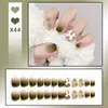 False Nails Short Full Cover Fake Tips Bow Design Artificial Press On Nail 27RC