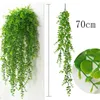 フェイクフローラルグリーン76cm人工緑の植物吊り下着葉大根の海藻の脱毛偽の花バインホームガーデンウォールパーティー装飾230822