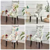 Stoelbedekkingen Spandex hellend deksel Hoge achterkant Elastische fauteuil accent Dineren Noordse bloemen Office Zit Slipcover