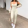 Active Sets Women Jumpsuit Workout One Piece Bodysuit Fitness Outfits Streetwear Seamless Yoga Set Ribbed Rompers Female Gym Tracksuit Woman