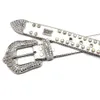 White Crown Belt Unisex Ny krona Rhinestone Hand inlaid Hip Hop Trend Personlig byxbälte