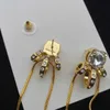 Topontwerper miumiu oorbellen mode kwast boog knoop zoet en koel temperament dames senior water diamant licht luxe kroon lange oorbellen sieraden accessoires