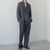 Herrspåriga koreanska stilbälte blazrar Män överrockar topp lös casual manliga jackor stiliga ruffian lyxrockkläder