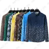 Erkekler Tasarımcı Lüks Elbise Gömlek İpek Gömlek Lüks Giysileri Uzun Kollu Mektup Çiçekler Paris Baskı Gündelik Yaz Colla263i