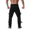 Calça masculina chegadas homens moda hip hop joggers punk rock zíperes