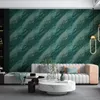 Tapeten 3D Stereo -TV -Hintergrund Hintergrund für Papierwelle Wohnzimmer Sofa Mode Grüne Marmor Textur Tapeten Schlafzimmer El Aufkleber