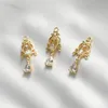 Afitos de alta qualidade de cor de cobre embutido zircão retro flores de renda 1pcs para acessórios para jóias de moda DIY