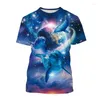 T-shirts pour hommes Summer 3D Animal Dolphin Graphic pour hommes Mode Casual Cool Personnalité Impression surdimensionnée O-Cou Tops à manches courtes