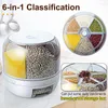 Bottles Jars Kitchen Rotation 6kg Plastic Pet Rice Grain Dispenser Food Container Grain Bucket Storage Box Dispenser Housewarming Gift 230821