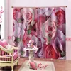 Gordijn Mooie Po Fashion Customized 3d Curtains Pink Rose Wedding Raam voor Living Room Slaapkamer