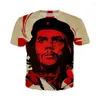 Camisetas masculinas Che Guevara 3D Camisa de impressão Homens Mulheres de verão Moda curta Hipster Funny Hipster Cool Camiseta Graphic Streetwear Tops