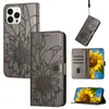 Sunflower Flower PU Portafoglio in pelle per iPhone 15 14 Plus 13 Pro Max 12 11 xr XS 8 7 6 Fashion Luxury Card Card Tash Tash Flip Cover Copertina per telefono cellulare Borsa