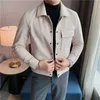Kurtki męskie 2023 NOWOŚĆ grubej wełnianej kurtki Męska Koreańska Slim Fit Lapel Short Casual Jacket Streetwear Business Społeczny płaszcz 3xl-M J230821