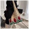 Bolsos de lona, bolso de hombro tejido a la moda de playa hueco informal, bolsos de compras para mujer, bolso tejido de gran capacidad para viajes y vacaciones