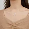 Hänge halsband kvinnors rostfritt stål halsband strassformade ihåliga ut hantverkskedja justerbara modesmycken gåvor