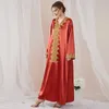 Ethnic Clothing Arab Middle Eastern Muslim 2023 Autumn/winter Abaya Lace Solid Color Fashion Robe Long Dress Elegant Kaftan