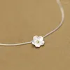 Kedjor Foyuan Silver Color Korean Edition Simple Flower Necklace Fashionabla och Elegant Style Collar Chain Sweet Jewelry