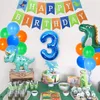 Inne imprezy imprezowe Trzy dekoracje urodzinowe Rex Blue dinozaur 3. dla chłopca numer 3 balony szczęśliwy banner 230821
