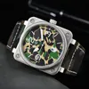 Wysokiej jakości najlepsza marka Bell Ross BR03-92 Series Fani wojskowe Męskie Watch Casual gumowy pasek automatyczny mechaniczny mężczyzna zegarki Projektant Montre Na rękę