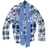 Giacche da uomo in stile gl gl patchwork vintage plaid a strisce kaki camicia cardigan tees streetwear long lunghezza copice taoista casual coat 230822