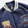 Men's Jackets Retro Letter Embroidered Spring Coat Y2K Hip Hop Trend Baseball Uniform Couple Casual American Street Loose Jacket 230821
