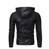 Men's Trench Coats Leather Autumn And Winter Slimming Pu Korean Version Hooded Motorcycle Jacket With Plush Thick 5XL 230822