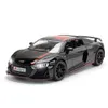 Diecast Model Mini Auto 1 24 R8 V10 Race Eloy Car Toy Vehicles Metal Decoration Dimulation Childrens Boy Gift 230821