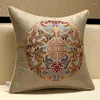 Kussen Chinese stijl Jacquard Cover klassiek borduurwerk geometrische decoratieve kussens slaapkamer bruiloftsfeestje kussensloop