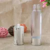 15 ml 20 ml 30 ml tomma luftlösa pumpflaskor silver transparent mini bärbar vakuum kosmetisk behandling pump 100 st pxhkc