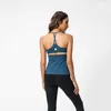 LL Gym YogaVest Crop Top Dames Ronde hals met gym Cross-back Sexy lange tanktops Fitness Cami Casual Zomer gymkleding gymkleding