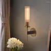 Applique murale en laiton et verre, abat-jour E14, luminaire LED pour chambre à coucher, couloir El, miroir de chevet